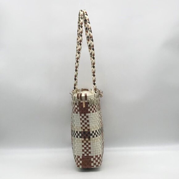 Salvatore Ferragamo Multicolor Woven Leather Gancini Shoulder Bag - Picture 3 of 12